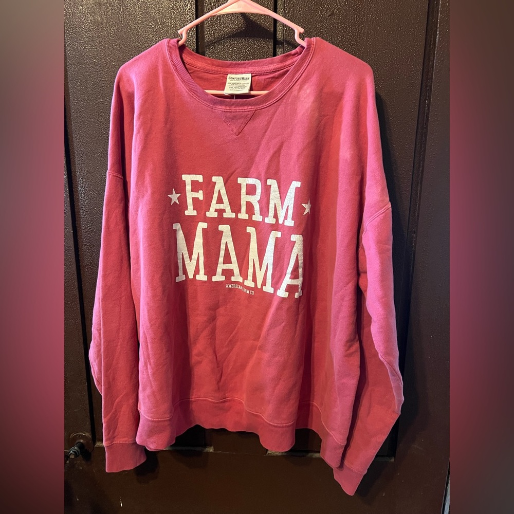 Farm Mama - Hanes ComfortWash Burgundy Sweatshirt
